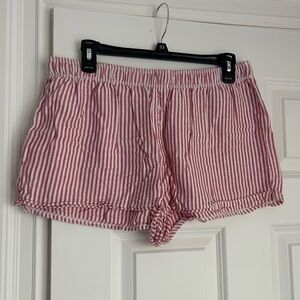 Red Striped Pajama Shorts